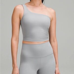 lululemon athletica Ribbed One-Shoulder Crop Top - Heather Gray